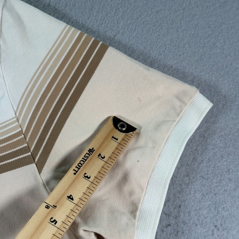 Banana Republic Fitted Polo‎ Shirt Mens XL Beige Stripe Comfort Classic Preppy - Picture 9 of 15
